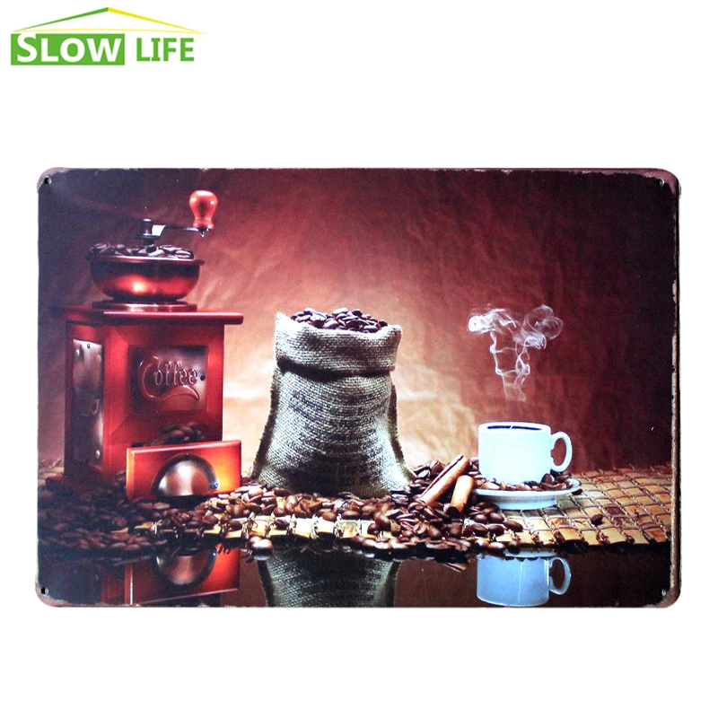 Ретро Кофе Точильщик Винтаж Home Decor Олово табличка для кафе/Кофе магазин Настенный