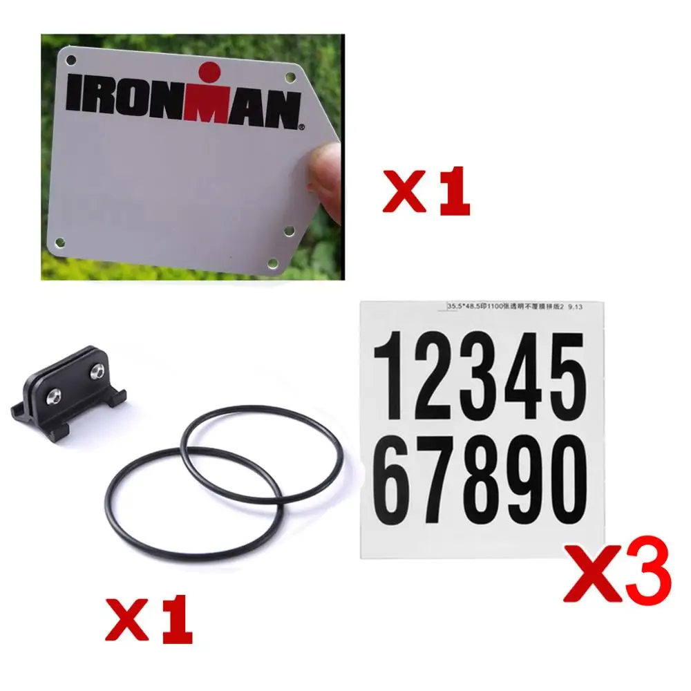 ironman round set SILVEROCK настраиваемый гоночный номерной знак держатель дорожный велосипедный Триатлон пластина Держатель карты подходит для велосипеда подседельный штырь DIY наклейки Стикеры - Цвет: ironman round set