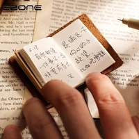 ezone mini notebook cowhide cover vintage note book lace up notepaad traveler journey portable daily diary school office supply