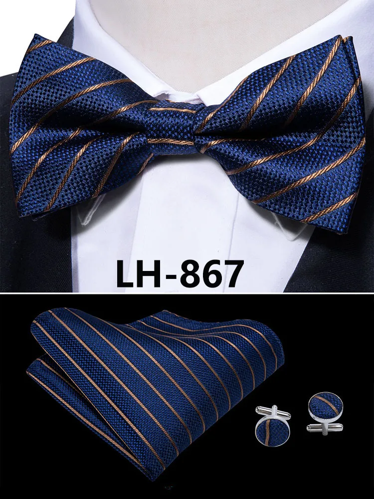 LF-803 Barry.Wang, модные мужские галстуки-бабочки из шелка, белые галстуки-бабочки Пейсли для мужчин, Свадебные вечерние галстуки для жениха, подарок для мужчин - Цвет: LH-867