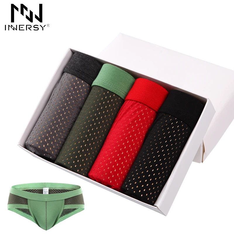Нижнее белье Innersy 4 шт./партия дышащие боксеры из модала мужские сексуальные