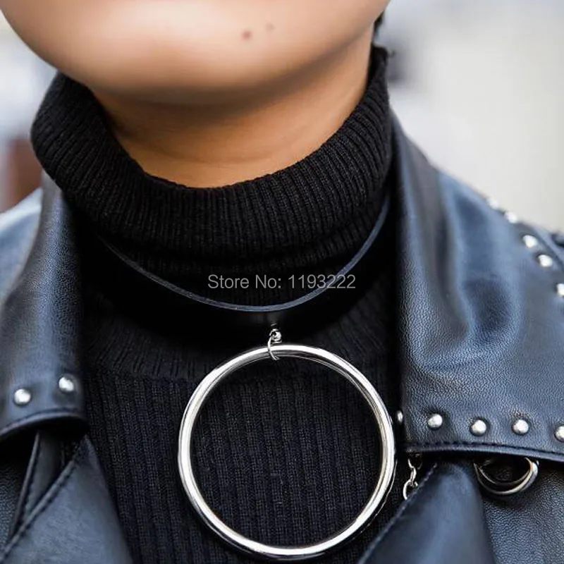 100% женское колье ручной работы в стиле панк готика Круглый БДСМ кожа ошейник с