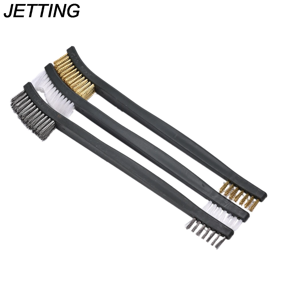 JETTING 3 шт./комплект аксессуары для чистки с латунной нейлоновой щетиной из