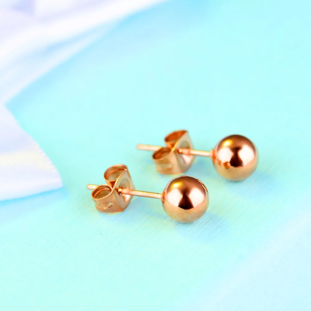 Мода женские серьги гвоздики с покрытием из розового золота|fashion stud earrings|little