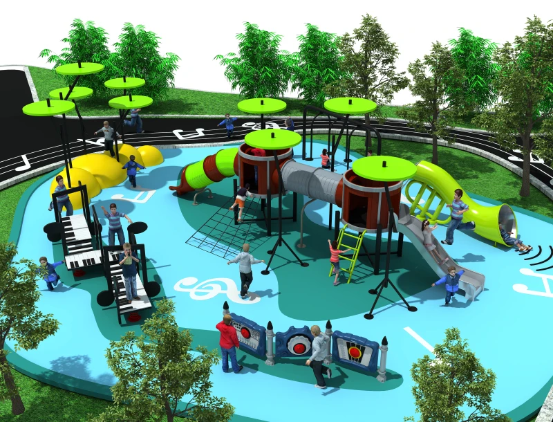 Beste School Amusement Speeltuin Met PE Boord Dak En Staal Dia Muziek Thema Park YLW-OUT180303