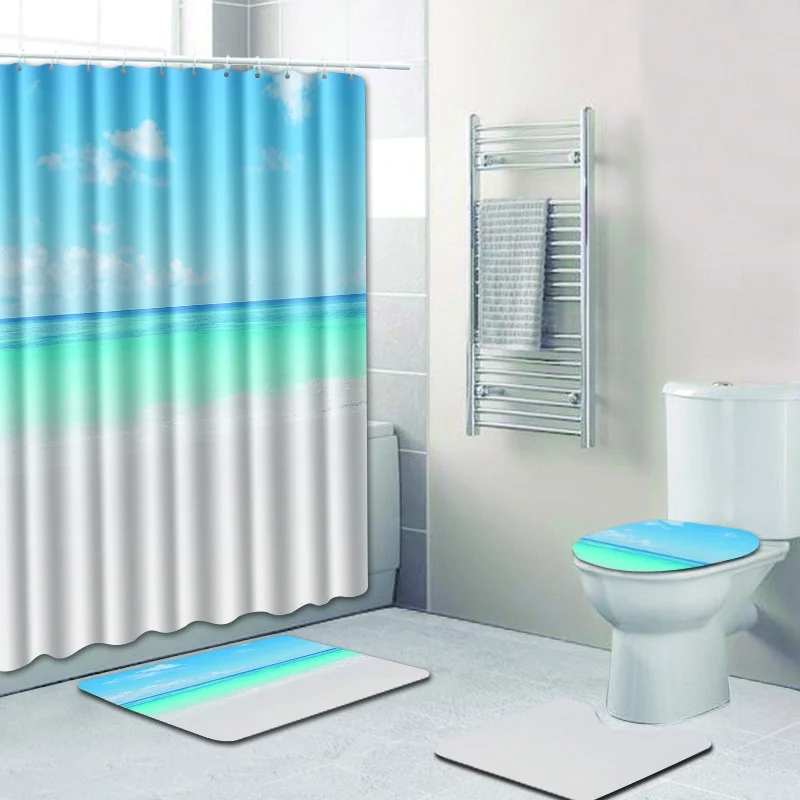 4 шт. ночной пляж Banyo ванная комната ковер Туалет коврики для ванной комплект Нескользящие коврики Tapis Salle De Bain Alfombra Bano