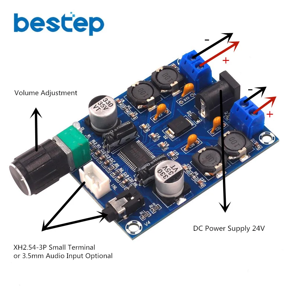 XH-M312 M312 TPA3118 TPA3118D2 DC 12V 24V 28V 3A Output 45W x 2 Digital HD Edition Audio Low Power Amplifier Board Module | Электронные