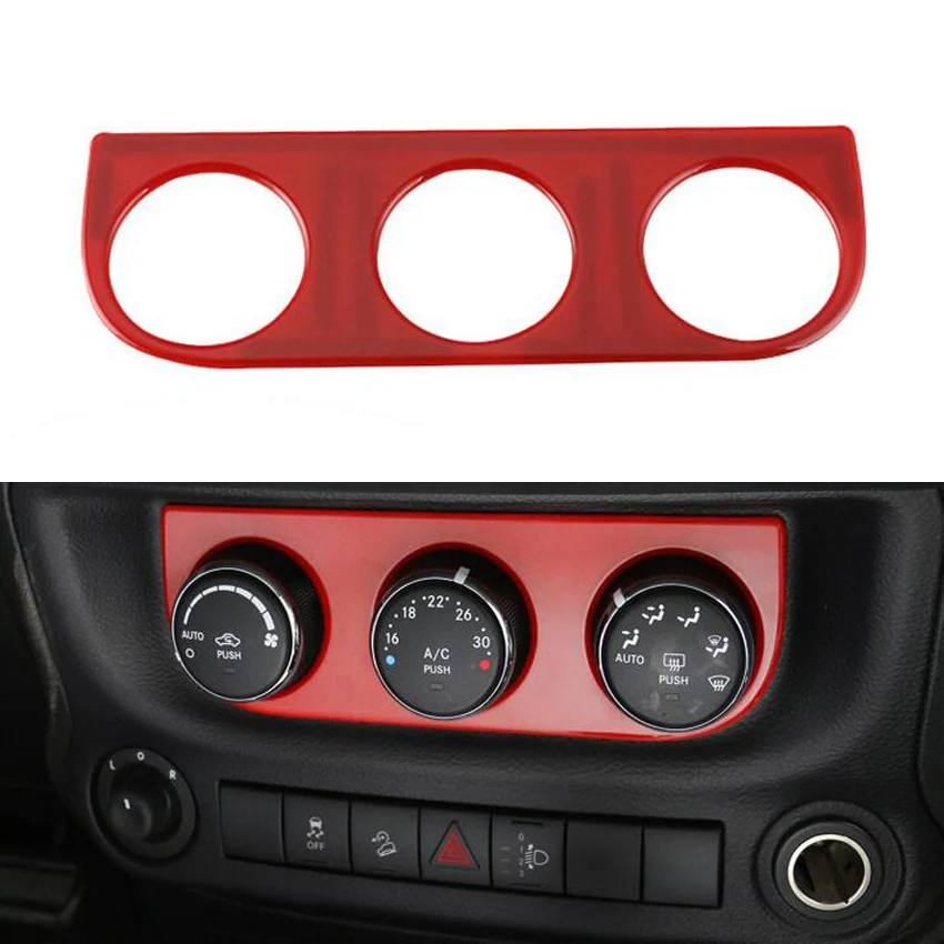 

Auto Car Air Conditioner Panel Adjust Control Knob Button Cover Trim Styling Sticker For Jeep Wrangler 2011-2016