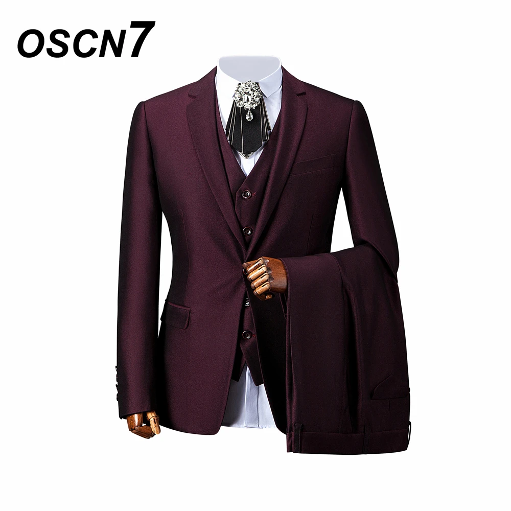 OSCN7 фиолетовый портной костюмы для мужчин 3 шт. Свадебный джентльмен на заказ костюм для мужчин расширенные настройки мужской s Костюм