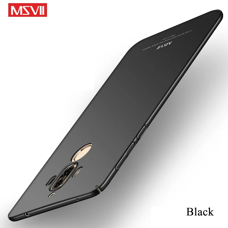 Black Чехол для Huawei Mate 9 Pro Чехол MSVII палец кольцо тонкий компьютер матовый Coque чехол для Huawei Mate 9 держатель чехол для Huawei Mate 9 Pro - Цвет: Black