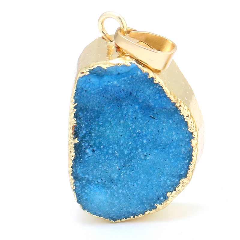 Новинка! Подвеска из натуральной друзы с золотым покрытием Очаровательные