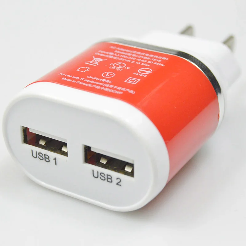 Штепсельная вилка США двойной USB настенный адаптер питания для домашнего