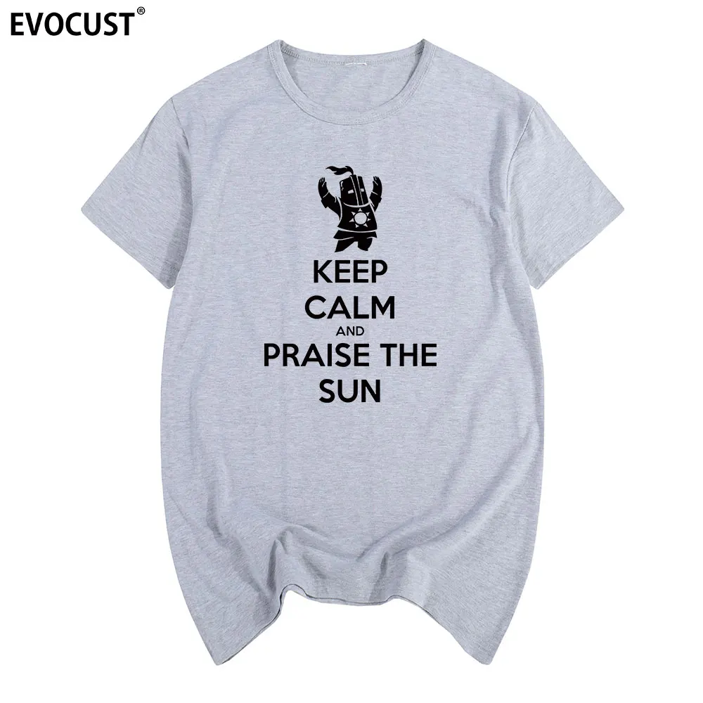 Хлопковая Молодежная футболка с надписью keep calm and praise the sun Dark души II 2 артерии