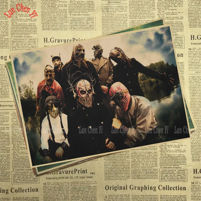 Slipknot Группа Музыка крафт-бумага плакат Винтаж Высокое качество печати рисунок ядро декоративная живопись - Цвет: Цвет: желтый
