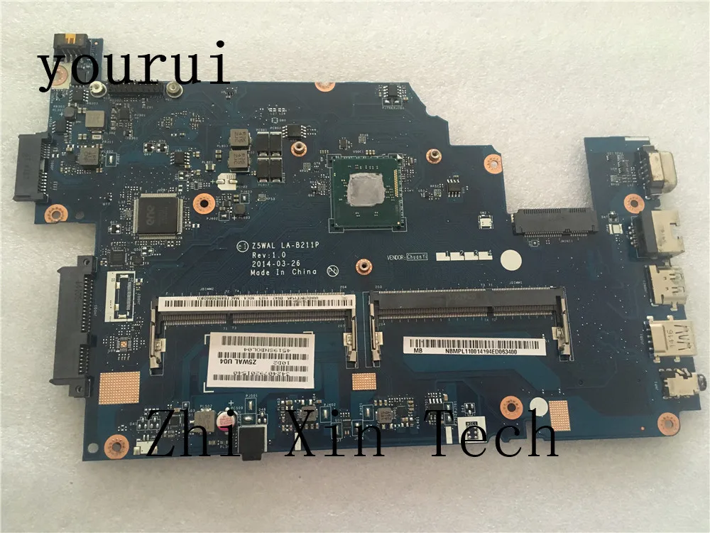 

yourui NBMPL11001 NB.MPL11.001 Z5WAL LA-B211P Mainboard For Acer Aspire E5-511 Laptop Motherboard With N2930u CPU DDR3