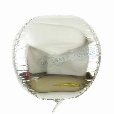 Silver 50 шт. Orb Фольга Sphere шар блестящий круглый розовое золото, серебро, золото, черный, фуксия, синий, фиолетовый, уникальный металлический круг Шарики - Цвет: Silver