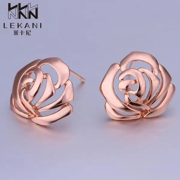 Flower Shaped Earrings For Women 18K Rose Gold Plated New Fashion Fine Jewelry Brinco | Украшения и аксессуары
