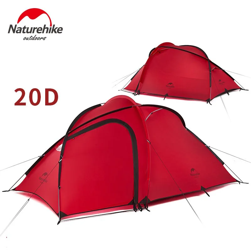 Naturehike Hiby семейный тент 20D силиконовая ткань водонепроницаемый Двухслойный 3 человека 4 сезона палатка одна комната один зал