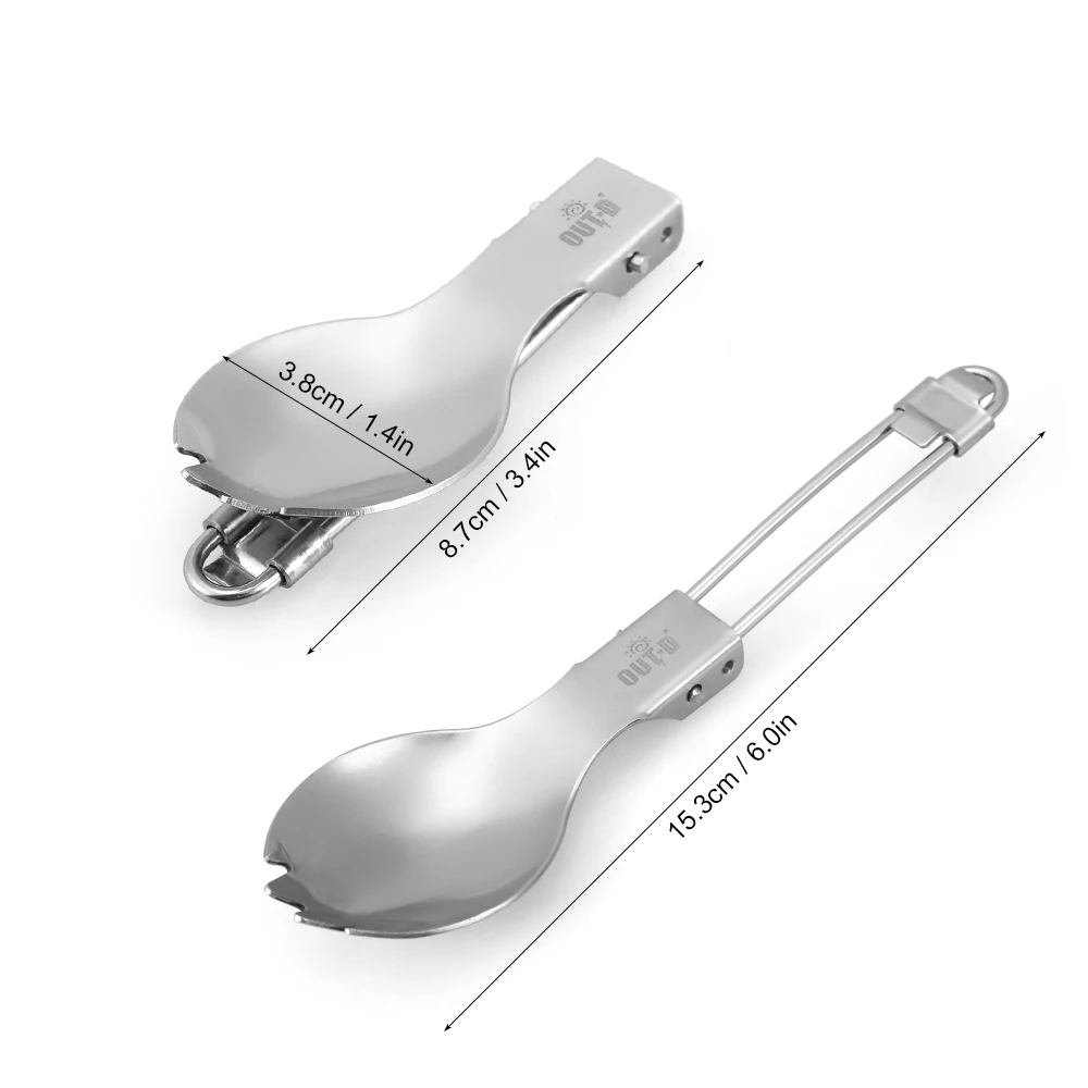 Складной шпатель ложка Вилка Еда Turner Открытый Отдых большая Spork Пикник шпатель Нержавеющая сталь Пособия по кулинарии посуды Кухня посуда