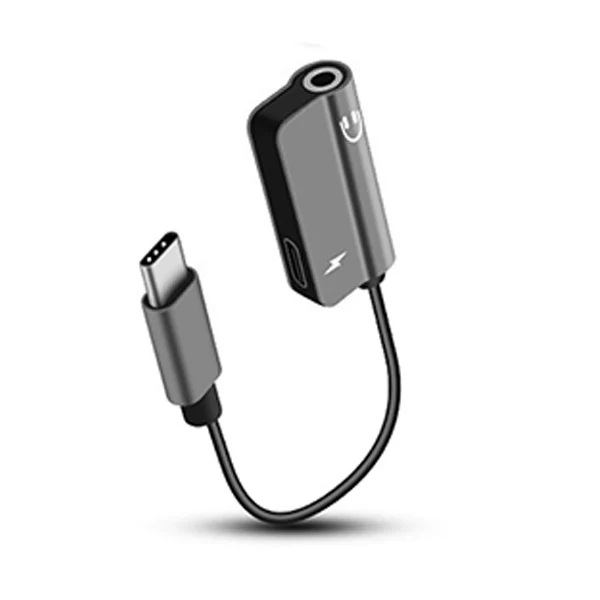 Black ACCEZZ 2 в 1 usb type C адаптер 3,5 мм разъем для наушников Aux конвертер для Xiaomi Mi 6 huawei mate 10 Pro быстрое зарядное устройство аудио кабель - Цвет: Black