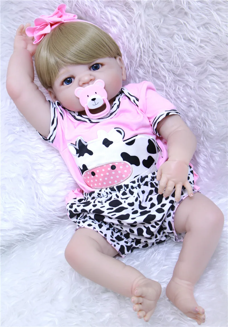 

NPK real baby doll reborn 23" bebe silicone reborn baby girl dolls for children birthday gift waterproof fashion brand bonecas