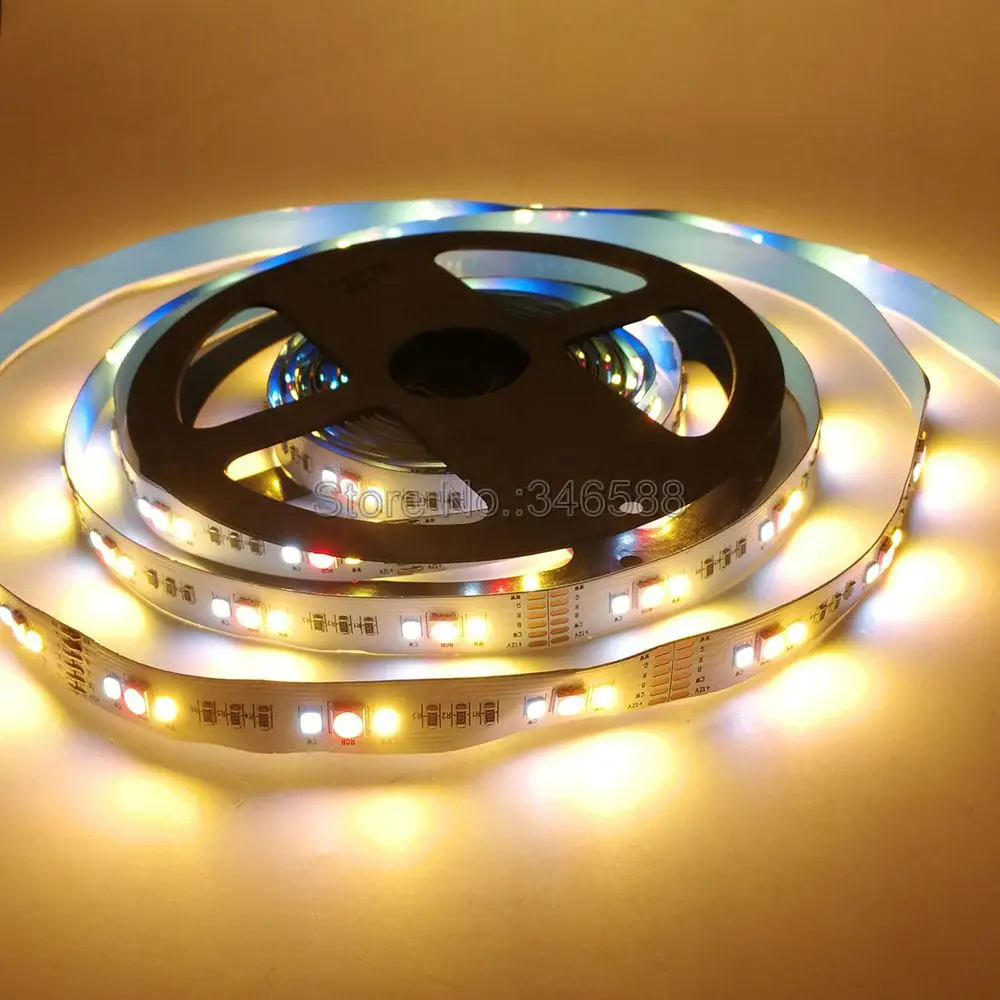 Светодиодная ленсветильник RGB + CCT 5 м 12 В постоянного тока 24 5050 2835 холодный белый и