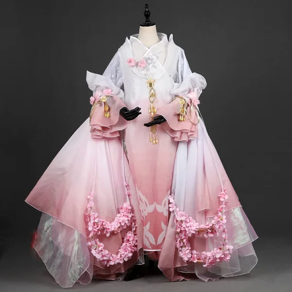 pink 165cmH Розовый фиолетовый BaiCai Косплей Аниме Лолита костюм Hanfu компьютерная игра косплей Hanfu для Цзянь Ван III Цзянь ся Цин Юань III - Цвет: pink 165cmH