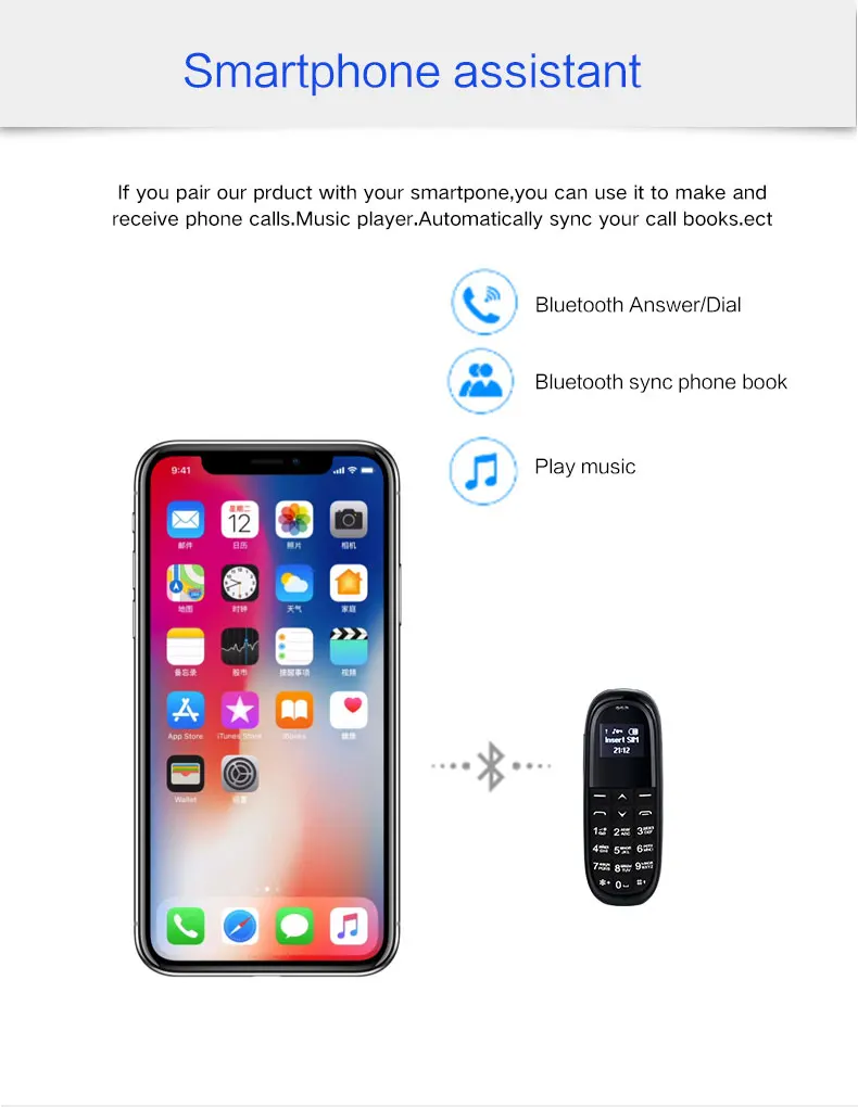 Подарок! AEKU KK1 bluetooth мини мобильный телефон bluetooth Dialer 0,66 ''волшебный голосовой сменный мобильный телефон PK GT Gtstar BM50 BM70
