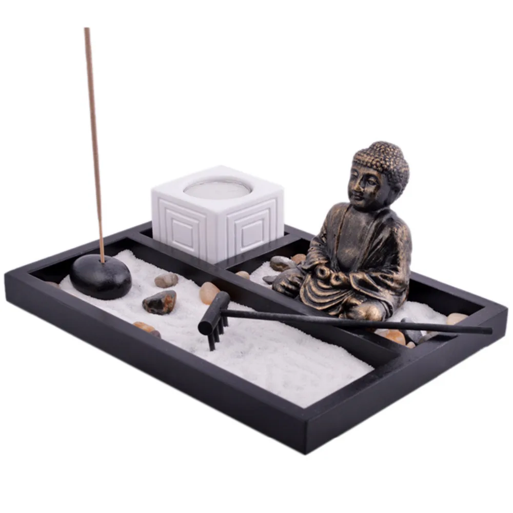 Фен Шуй садовый песок Будда грабли подсвечивающие благовония держатель L1008 | Дом