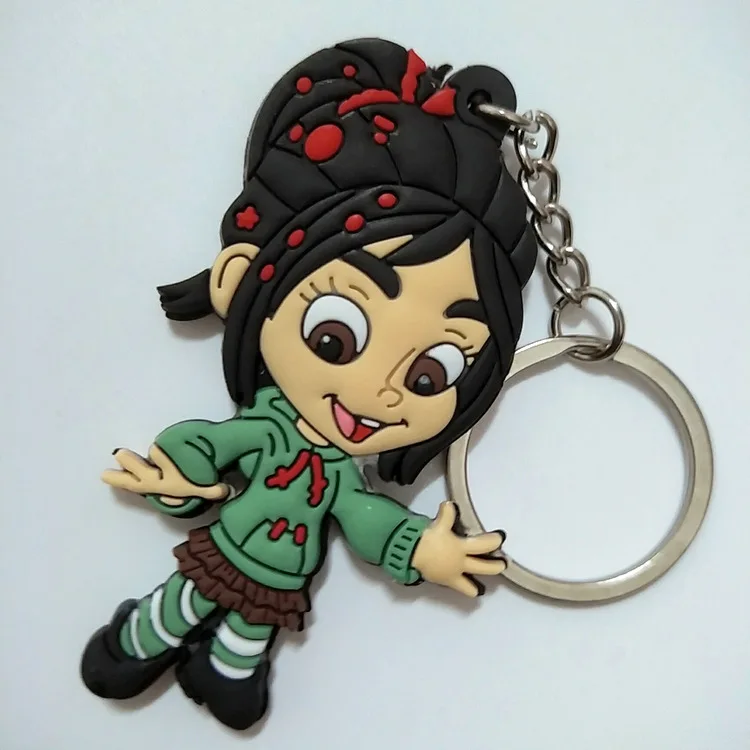 Wreck-It Ральф мультфильм ПВХ брелок Конфета девушка Vanellope von Schweetz silicona para llaves кулон брелок ювелирные аксессуары