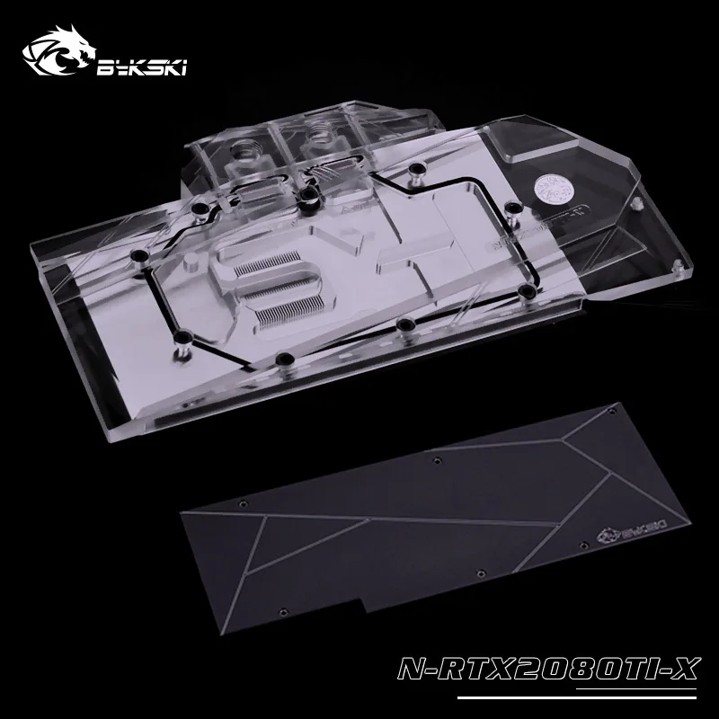 With back plate Bykski N-RTX2080Ti-X FR-N-RTX2080Ti-X водного блока использовать для NVIDIA GeForce RTX 2080Ti/2080 справки основателей полное покрытие блок GPU - Цвет лезвия: With back plate
