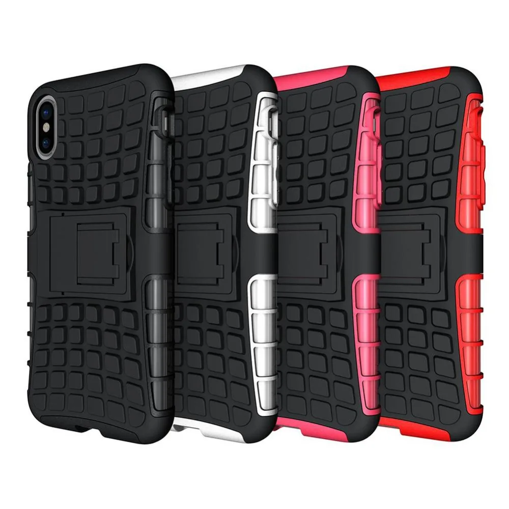 Для iPhone X чехол Гибридный армированный жесткий текстурный дизайн защитный с