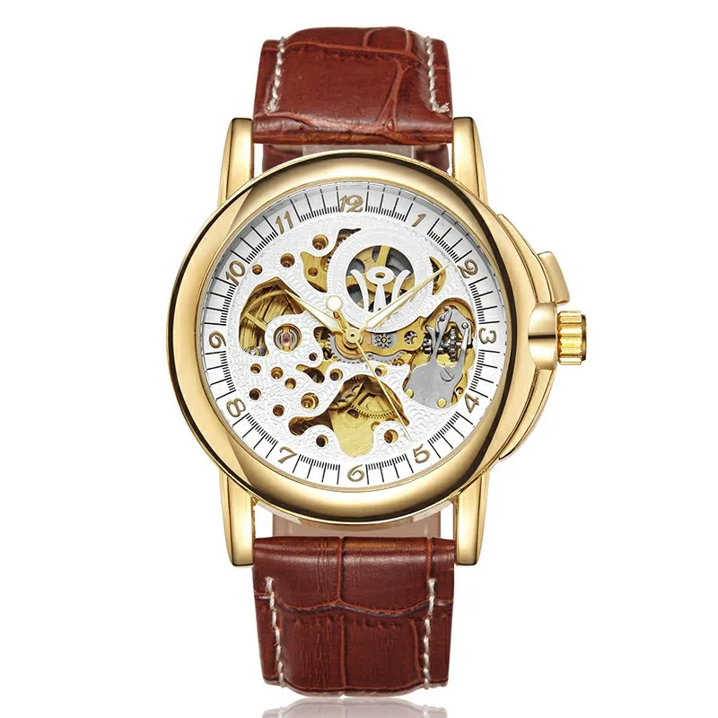 Роскошные золотые автоматические механические часы reloj hombre 2018 водонепроницаемые