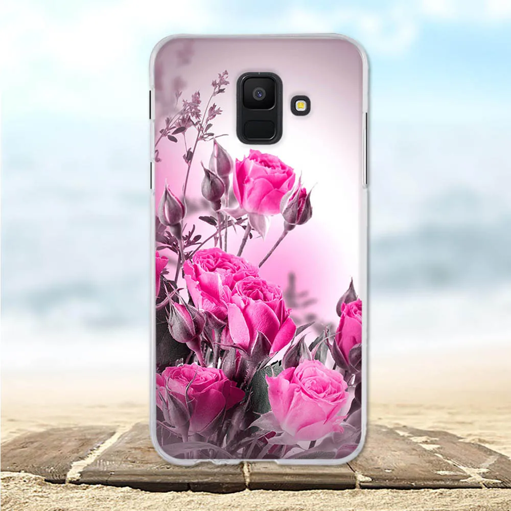 For Samsung Galaxy A6 2018 Case Silicone Luxury Cover Flower A600F A 6 Phone Cases | Мобильные телефоны и аксессуары