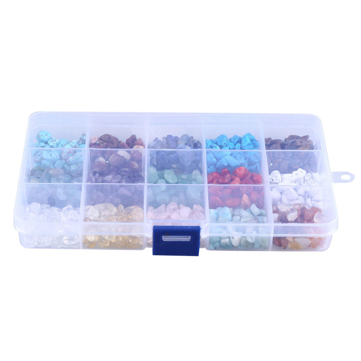 

15 Grids Natural Stone Loose Beads Combination Lapis Lazuli Tiger's Eye Crystal DIY Jewelry Findings Making Supplies Wholesale
