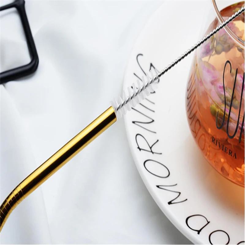 Tofok, металлическая соломинка для питья, нержавеющая сталь, многоразовые, прямые/изгибы, пипетка, трубка, кружка, чашки, Коктейльные, вечерние, аксессуары для бара, 4 цвета