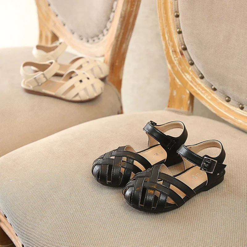 Летние сандалии принцессы для маленьких девочек детская обувь из искусственной