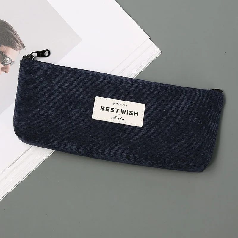 T Navy Blue Стационарный для школы пенал ручка кошелек на молнии Federtasche большой кавайный мешочек маркер Lapicera Estuche Trousse - Цвет: T Navy Blue