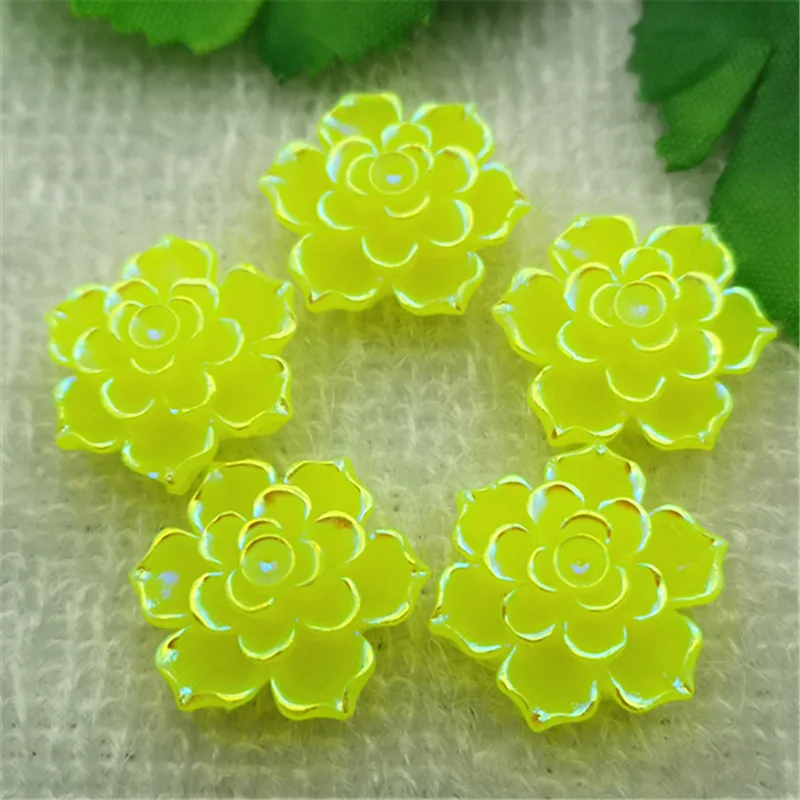 Yellow DIY 20 шт. mix 20 мм AB смолы 3d цветок Flatback горный хрусталь Свадебные бутоньерки ремесла - Цвет: Yellow
