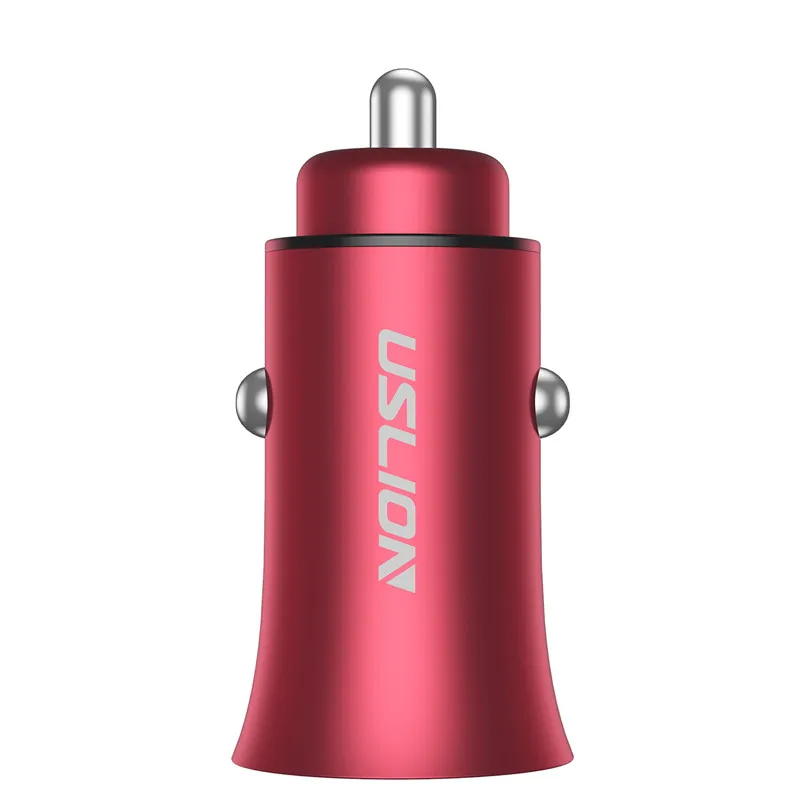 Red Universal Автомобильное зарядное устройство USLION 3.1A 5 в с двумя USB для samsung S9 S8 Plus Note 9 8 для Xiaomi Dual Fast универсальное для iPhone XS MAX XR X 7 Plus - Тип штекера: Red Universal