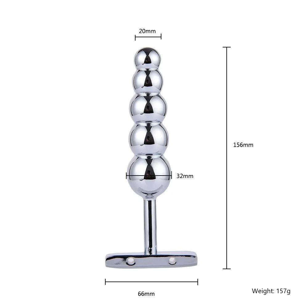 Нержавеющая сталь массаж простаты Анальная пробка тяжелый анус бусины с 5
