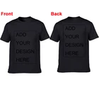 Индивидуальная Мужская футболка с принтом спереди и сзади, ваш собственный дизайн, Высококачественная дышащая хлопковая футболка для мужчин, большой размер