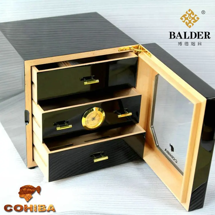 Мини трехслойный сигарный шкатулка с отделениями Pine Cigar Humidor Piano paint увлажняющая