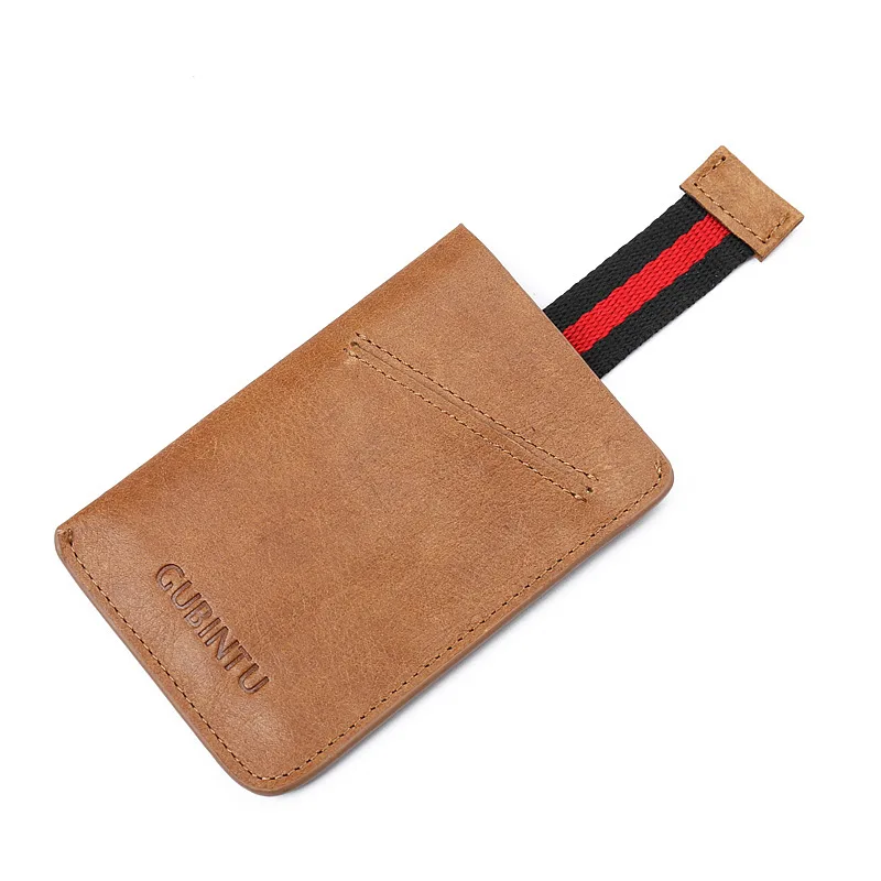 GUBINTU топ из натуральной кожи карты RFID сумочки Простой ID карты держатель Мужской карты кошелек Винтаж высокого качества брендовые карты бумажник