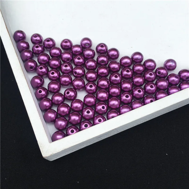 Dark Purple 36-500 штук 3/4/5/6/8 мм Цвет Прямые рваные имитация жемчуга DIY ручной работы из бисера бусины Материал для колье и сумки аксессуары - Цвет: Dark Purple