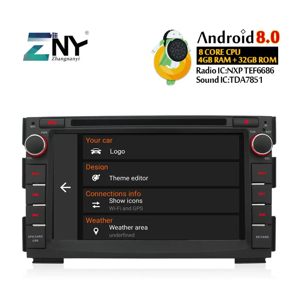7 &quotips Android 8 0 автомобильный DVD 2 Din Авто Радио для Kia Ceed 2009 2012 Venga gps навигация FM RDS Wi Fi