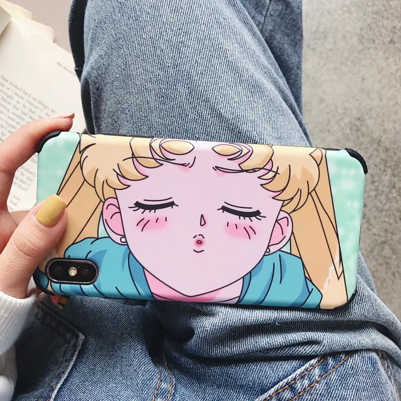 For iPhone XS Max Cute Squidward Tentacles phone Cases iphone XR X 7 7plus 6 6s 6SP 8 8Plus Cartoon Sailor moon back cover |