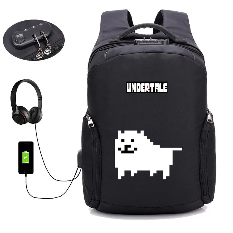 16 Горячая игра «Undertale» рюкзак usb зарядка рюкзак для мужчин wo мужские ученические сумки для путешествий книга рюкзак ноутбук рюкзаки 20 стиль - Цвет: 16