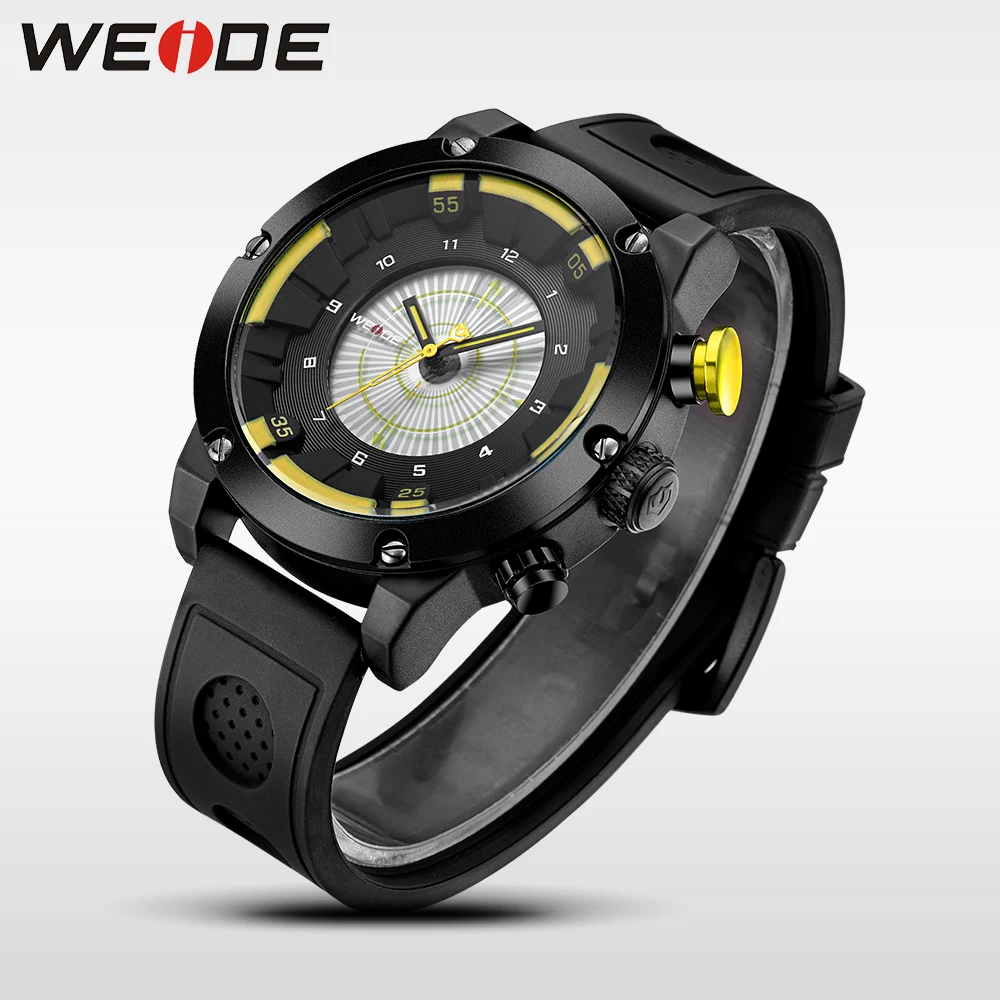 WEIDE роскошные оригинальные силиконовые часы кварцевые мужские спортивные