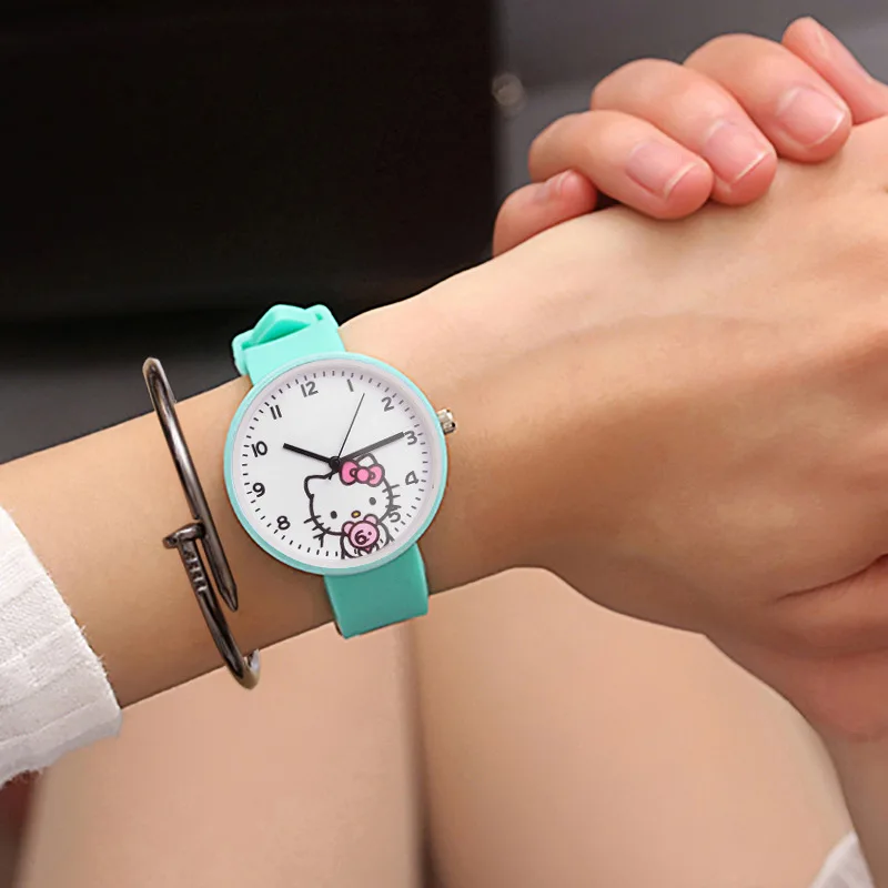 Новые силиконовые цветные часы для девочек детские Студенческие модные с